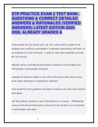 STR PRACTICE EXAM 2 TEST BANK. QUESTIONS & CORRECT DETAILED ANSWERS 2025-2026. GRADED A