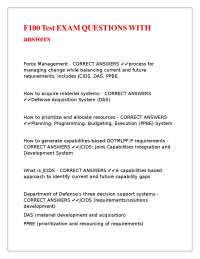 Force Management and Defense Acquisition Exam Questions