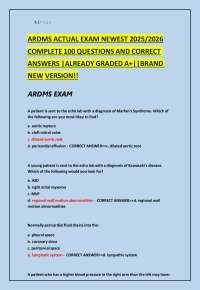 ARDMS Echocardiography Exam Questions and Answers 2025/2026