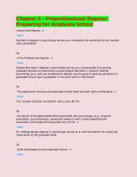 Chapter 6 - Preprofessional Degree: Preparing for Graduate School