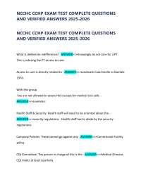 NCCHC CCHP EXAM TEST COMPLETE QUESTIONS AND VERIFIED ANSWERS 2025-2026