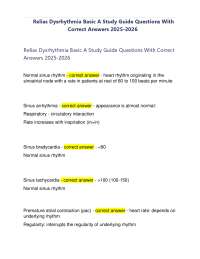 Relias Dysrhythmia Basic A Study Guide Questions With Correct Answers 2025-2026