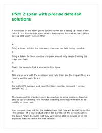 Scrum Master Exam Questions and Answers