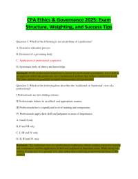 CPA Ethics & Governance 2025: Exam Structure, Weighting, and Success Tips