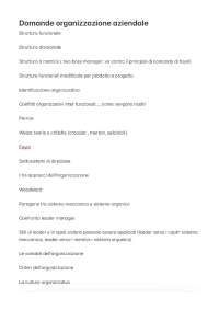 Domande frequenti organizzazione aziendale