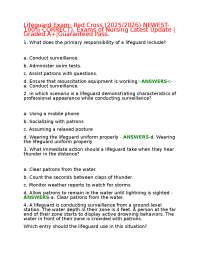 Lifeguard Exam: Red Cross (2025/2026) NEWEST- 100% CORRECT), Exams of Nursing Latest Updat