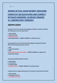 ARDMS ACTUAL EXAM NEWEST 2025/2026 COMPLETE 100 QUESTIONS AND CORRECT DETAILED ANSWERS