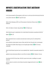 MPOETC Certification Test Review: Law Enforcement Study Guide