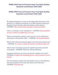 HFMA CRCR Final and Practice Exam Test Bank Verified Questions and Answers 2025-2026