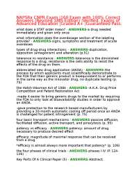 NAPSRx CNPR Exam |160 Exam with 100% Correct Answers (Revised 18th Edition) |Verified, Exa