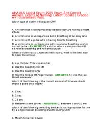 AHA BLS Latest Exam 2025 Exam And Correct Answer, Exams of Nursing| Latest Update | Graded