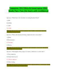 CPA Ethics & Governance 2025 Study Plan: Pass the Exam with Confidence