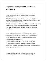 Salesforce Administrator Exam Practice Questions with Answers