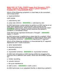 NHA EKG ACTUAL EXAM Exam And Answers 2025-2026, Exams of Nursing |2025 Latest Update |Gra