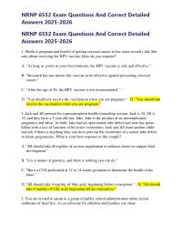 NRNP 6552 Exam Questions And Correct Detailed Answers 2025-2026