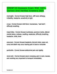 NREMT-B Diseases Exam With 100% Correct And Verified Answers 2025