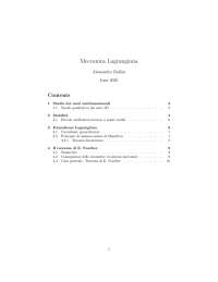 Meccanica Lagrangiana