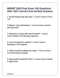 NREMT 2025 Prep Exam 160 Questions With 100% Correct And Verified Answers