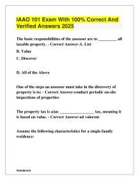 IAAO 101 Exam With 100% Correct And Verified Answers 2025