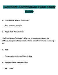 ServSafe Certification Exam Study Guide: Food Safety Essentials