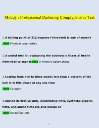 Milady’s Professional Barbering Comprehensive Test 2025 | Verified State Board Questions &