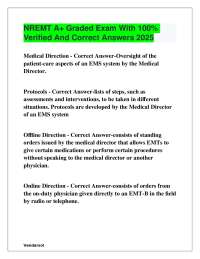 NREMT A+ Graded Exam With 100% Verified And Correct Answers 2025