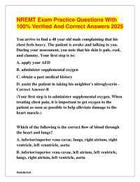 NREMT Exam Practice Questions With 100% Verified And Correct Answers 2025