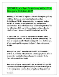 NREMT Exam Test Questions With 100% Complete Solution 2025