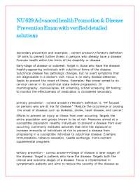 Advanced Health Promotion and Disease Prevention Exam with Verified Solutions