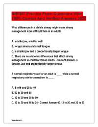 NREMT Practice Exam Questions With 100% Correct And Verified Answers 2025