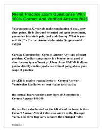 Nremt Practice Exam Questionse With 100% Correct And Verified Answrs 2025