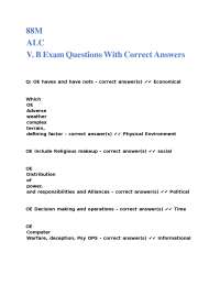 88M ALC V. B Exam Questions With Correct Answers.