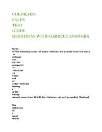 Colorado Motor Vehicle Sales: Legal Guide with Q&A