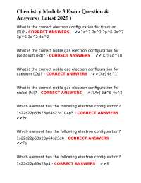 Chemistry Module 3 Exam Question & Answers ( Latest 2025 )