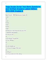 Yoga Sculpt Script Test Bank Questions and Answers Latest 2025-2026