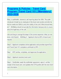 Programs & Policies - Travel Card Program (101) [Mandatory] 2025-2026