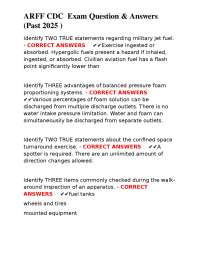 ARFF CDC Exam Question & Answers (Past 2025 )