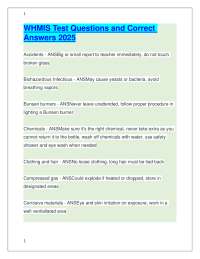 WHMIS Test Questions and Correct Answers 2025-2026 Rated A