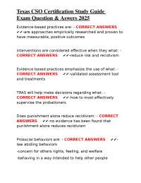 Texas CSO Certification Study Guide Exam Question & Aswers 2025