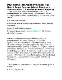 Psychiatric Technician Pharmacology Board Exam Review Solved Questions and Answers (Comple