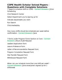 COPE Health Scholar Solved Papers - Questions with Complete Solutions