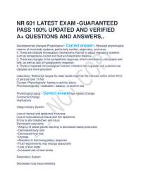 NR 601 LATEST EXAM -GUARANTEED PASS 100% UPDATED AND VERIFIED A+ QUESTIONS AND ANSWERS,.
