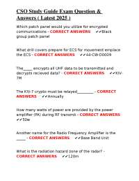 CSO Study Guide Exam Question & Answers ( Latest 2025 )