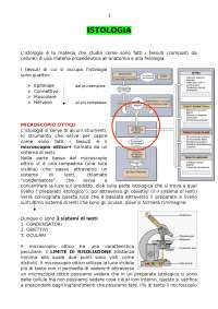 Istologia: materiale per esame