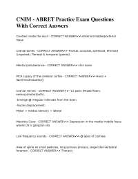 CNIM - ABRET Practice Exam Questions With Correct Answers