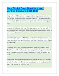Yoga Sculpt Cues Questions and Verified Solutions 2025-2026
