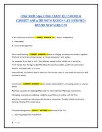 FINA 3000 Pope FINAL EXAM QUESTIONS & CORRECT ANSWERS WITH RATIONALES (VERIFIED) BRAND N