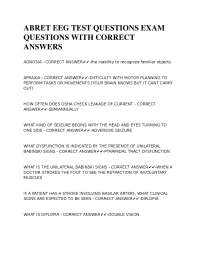 ABRET EEG TEST QUESTIONS EXAM QUESTIONS WITH CORRECT ANSWERS