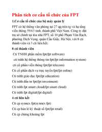 Cơ sở phân tích cơ cấu FPT