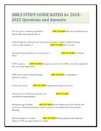 AMLS STUDY GUIDE RATED A+ 2024- 2025 Questions and Answers